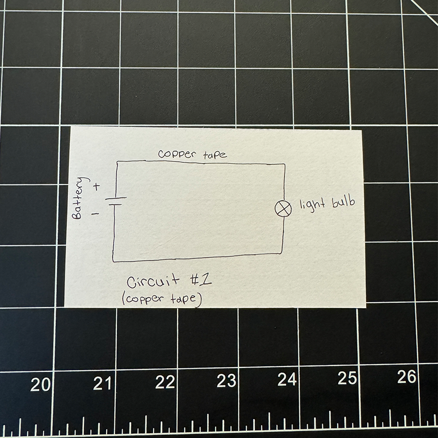 This is a drawing of a simple copper tape circuit I made. 