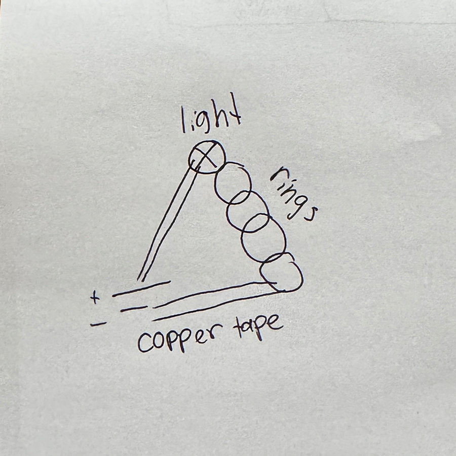 I wanted to explore making a circuit out of some of my rings. They are made out of sterling silver so I thought they would be conductive.