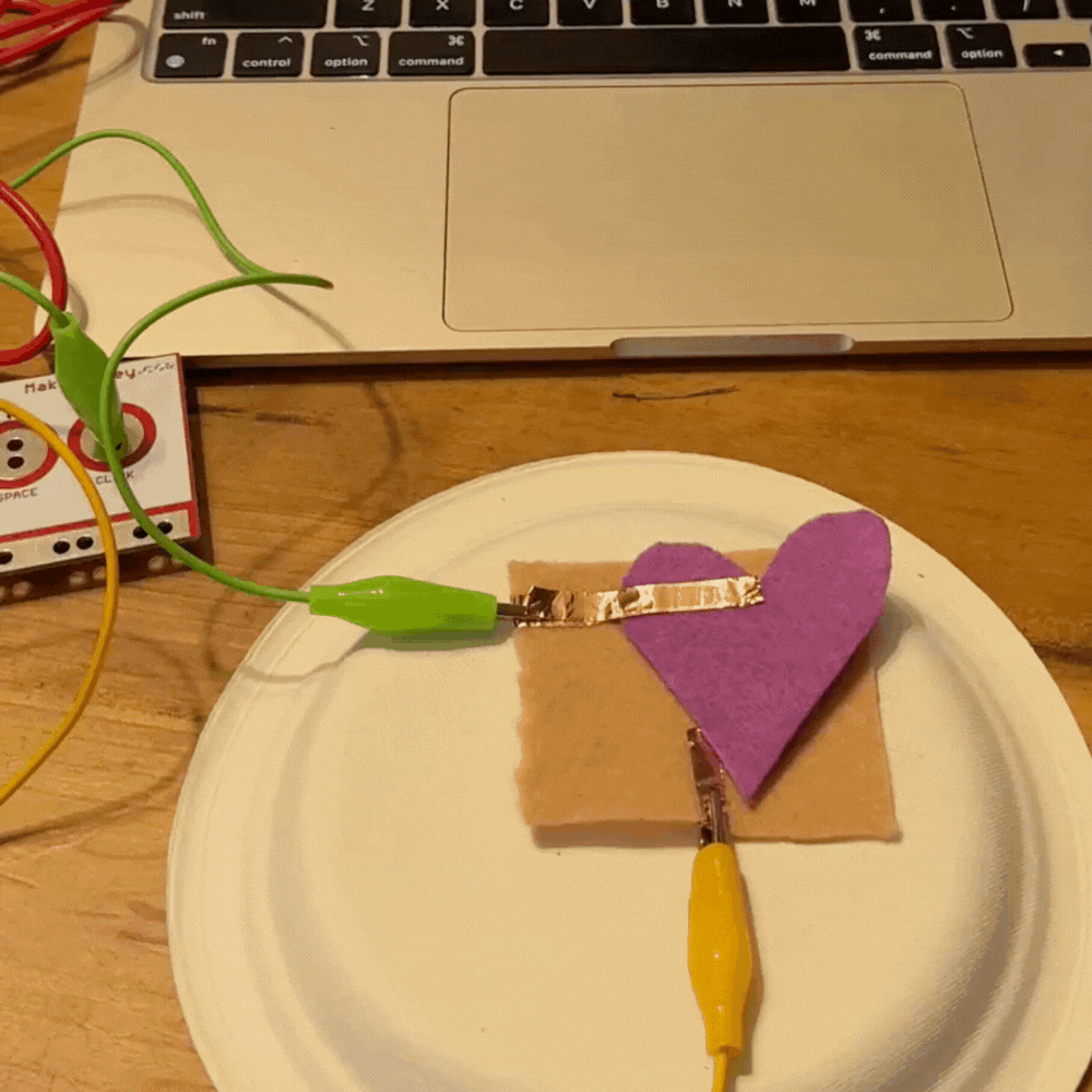 heart felt with copper tape