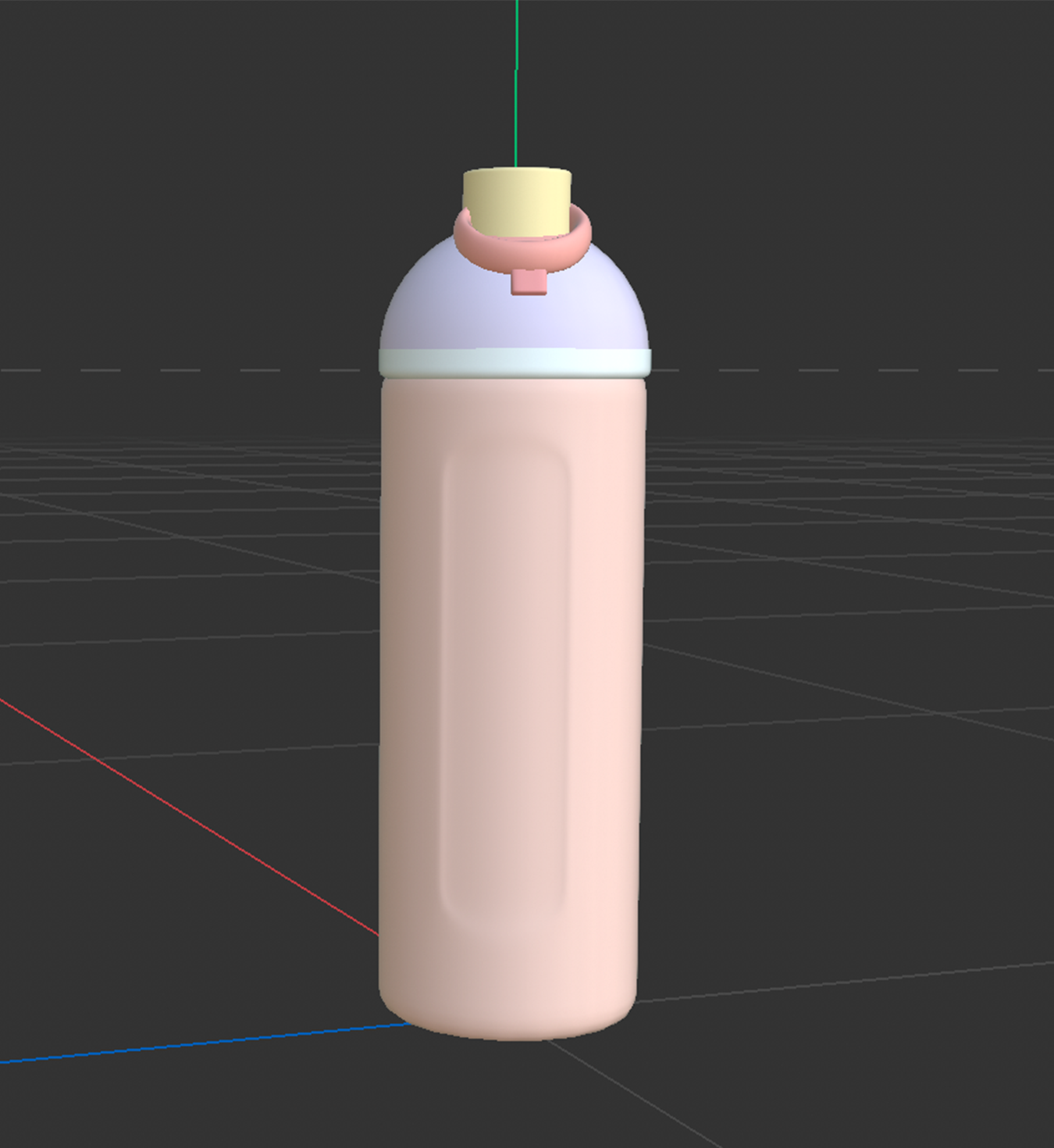 3D rendering of the front view of Owala water bottle