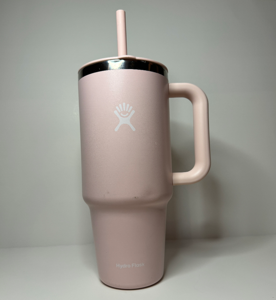 image of pink hydroflask tumbler