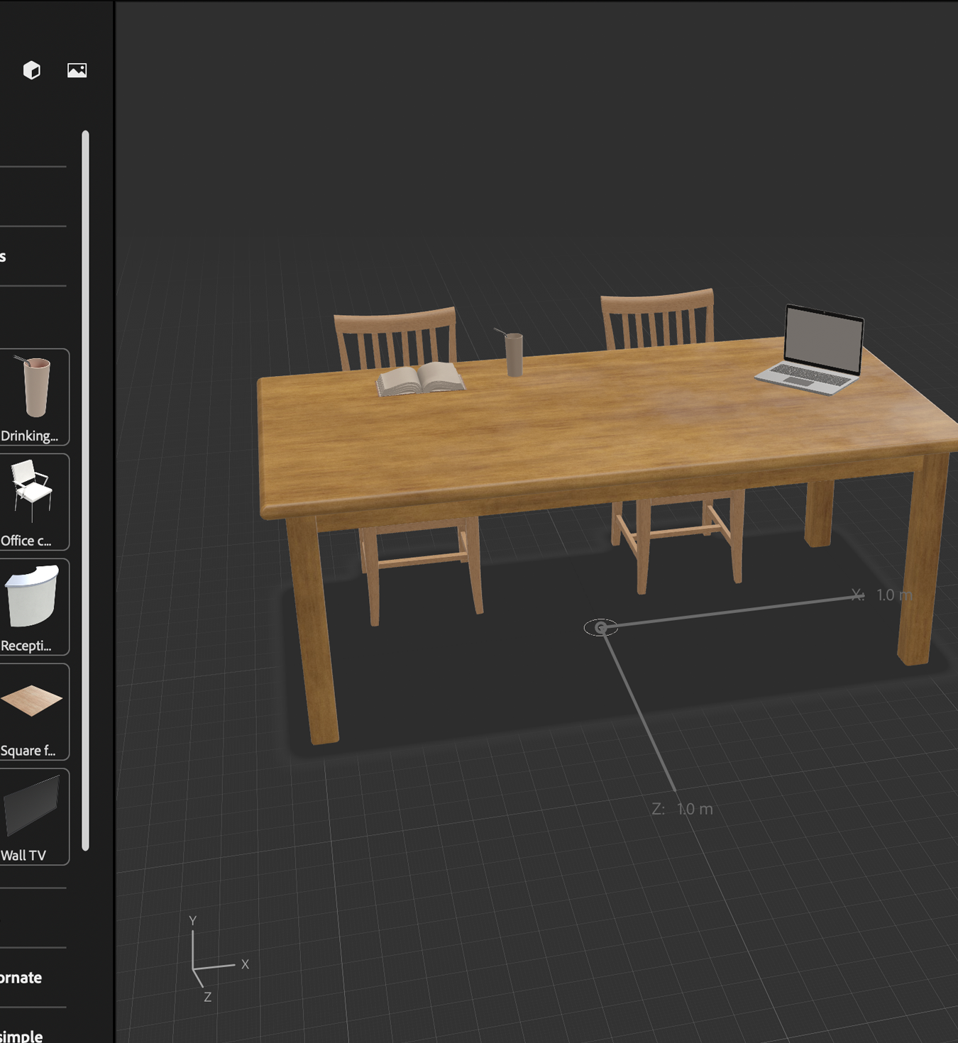 a dining room table I made in adobe aero