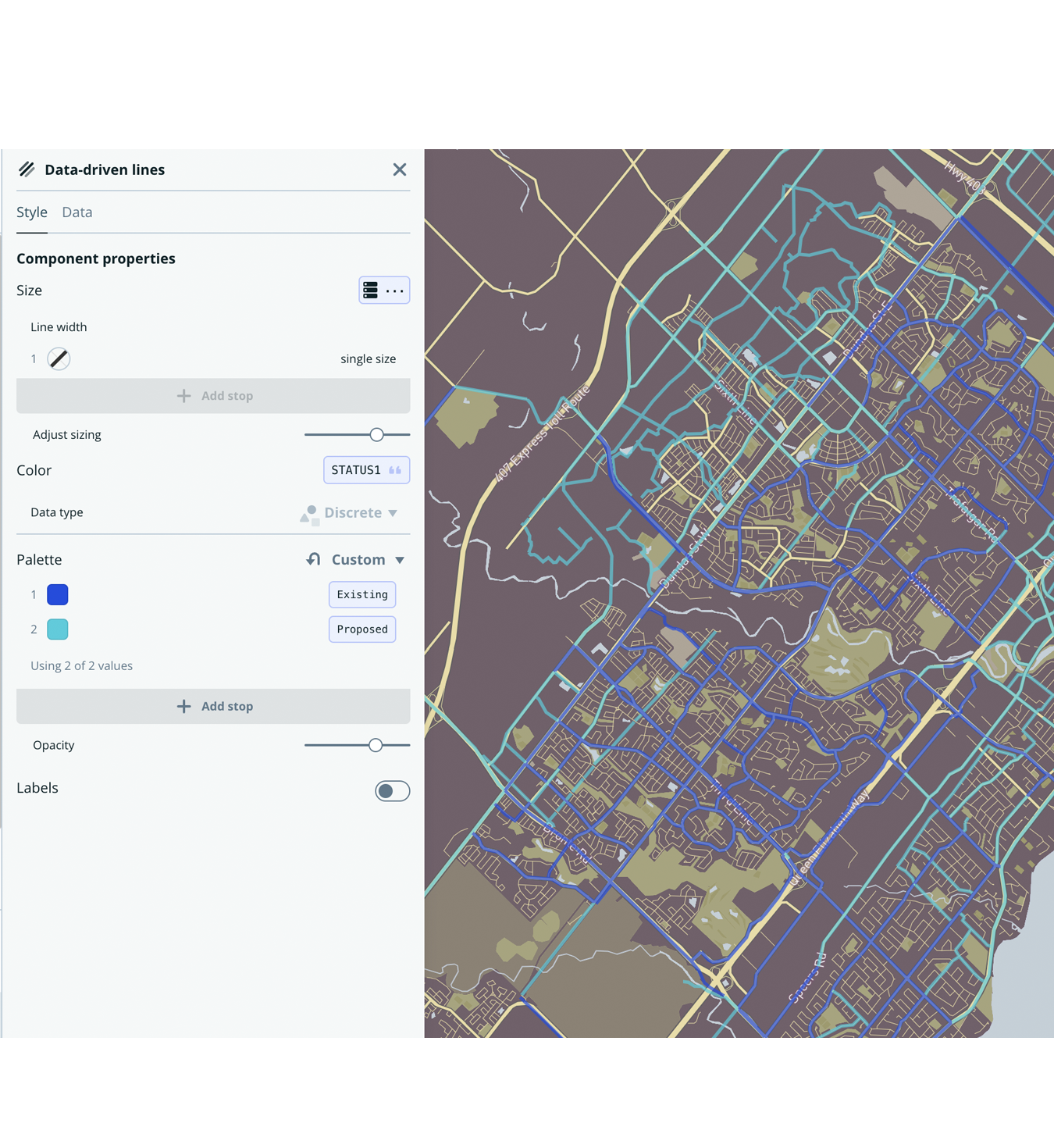 bike lane map in oakville on its own