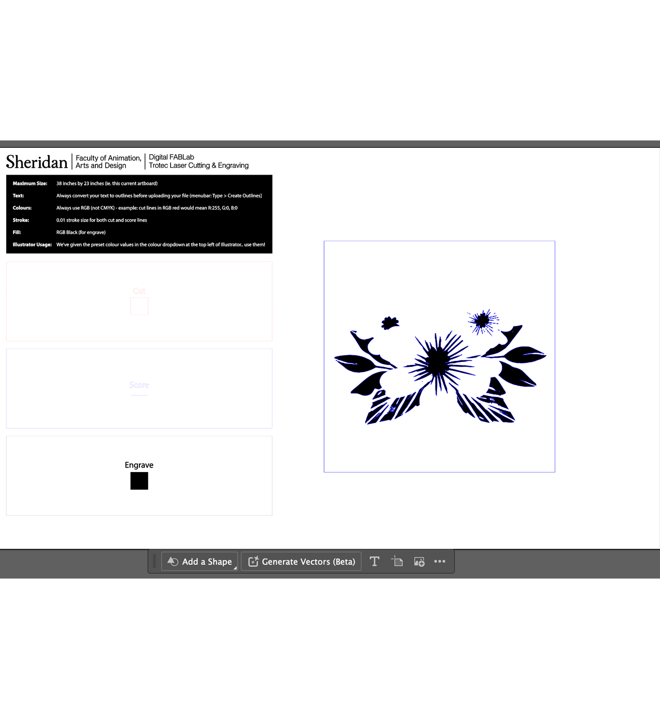 using the different colours on one of my vectors to show understanding of what the colour will do after printing